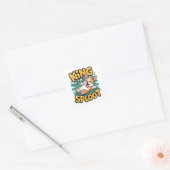 Koning van de Sploot Grappige Hond Ligtend Geschen Vierkante Sticker (Envelop)