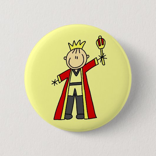 Koning van de Stickfiguren Ronde Button 5,7 Cm (Voorkant)