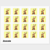 Koning van de Stickfiguren Vierkante Sticker (Vel)