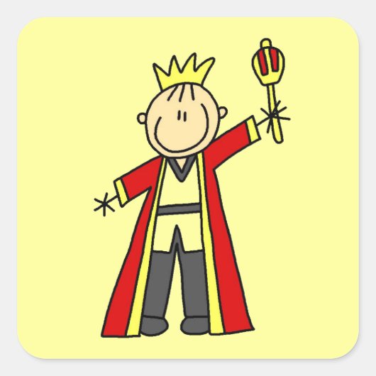 Koning van de Stickfiguren Vierkante Sticker (Voorkant)