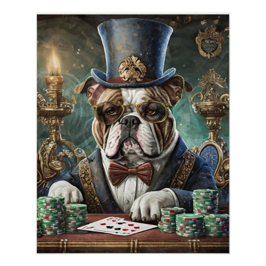 Koning van de Tafel, Bulldog speelt CardsTissue Pa Perfect Poster (Voorkant)