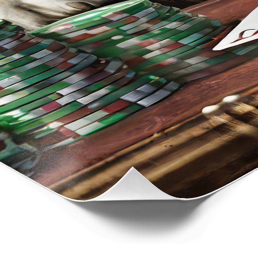 Koning van de Tafel, Bulldog speelt CardsTissue Pa Perfect Poster (Hoek)