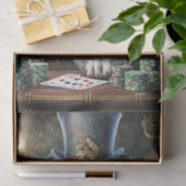 Koning van de Tafel, Bulldog speelt CardsTissue Pa Tissuepapier (Geschenk)