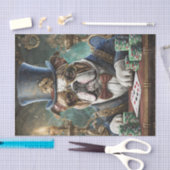 Koning van de Tafel, Bulldog speelt CardsTissue Pa Tissuepapier (Craft)