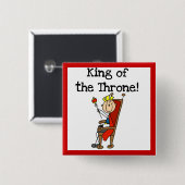Koning van de troon vierkante button 5,1 cm (Voorkant /achterkant)