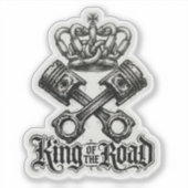 Koning van de weg gekroond Piston Sticker (Voorkant)