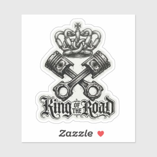 Koning van de weg gekroond Piston Sticker (Vel)
