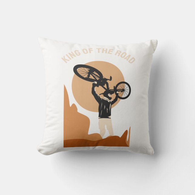 Koning Van De Wereld - Cool Op De Fiets Kussen (Voorkant)