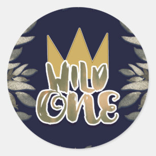 Koning van de Wilde Dingen EEN 1e Verjaardagsfeest Ronde Sticker