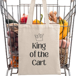 Koning van de Winkelwagen Moderne Kruidenier Tote Bag