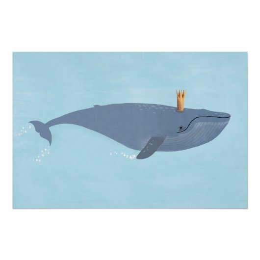 Koning van de Zee - Blauwe walvis - Voorbeeld van Perfect Poster (Voorkant)