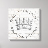 Koning van dit paleis citeert koninklijke kroon me canvas afdruk (Voorkant)