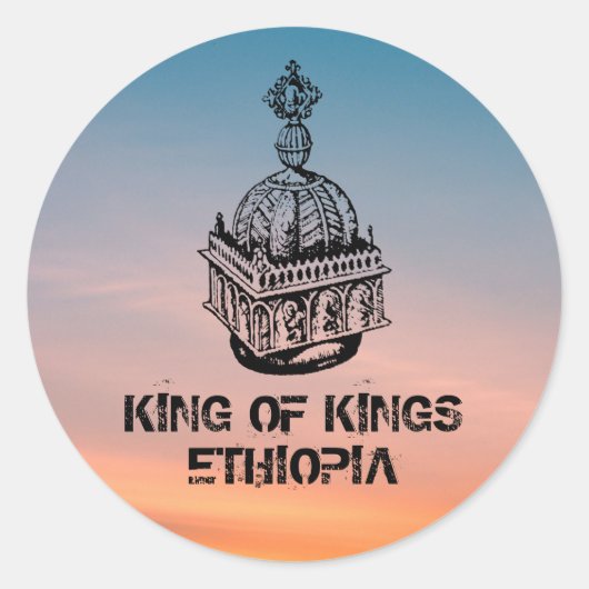 Koning van Ethiopië, Kroon Ronde Sticker (Voorkant)