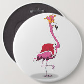 Koning van Flamingos Ronde Button 6,0 Cm (Voorkant /achterkant)