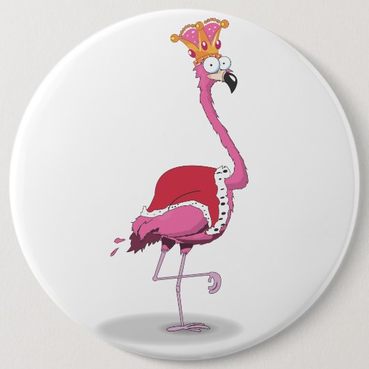 Koning van Flamingos Ronde Button 6,0 Cm (Voorkant)