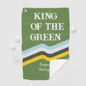 Koning van Groene kleurrijke strepen groene aangep Golfhanddoek (Insitu)
