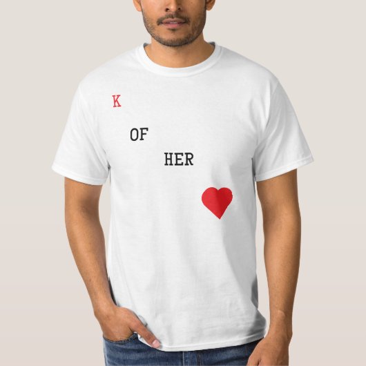 Koning van haar Heart Play Card T-Shirt (Voorkant)