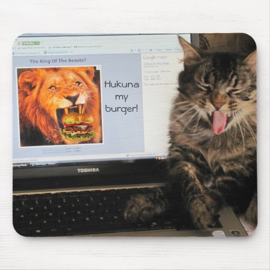 Koning van hamburgers Cat Meme Muismat (Voorkant)