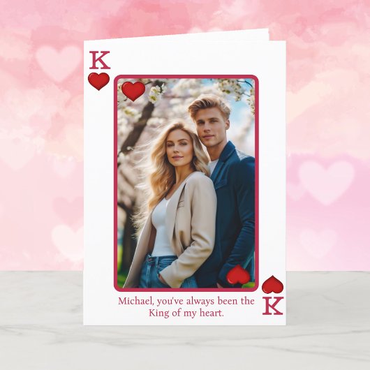 Koning van Harten Foto Aangepaste Tekst Valentijns Feestdagen Kaart