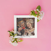 Koning van harten geeft hart aan koningin, aanpasb feestdagenkaart