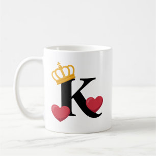 Koning van Harten Gekroonde K Embleem Koffiemok