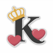 Koning van Harten Gekroonde K Embleem Sticker (Voorkant)