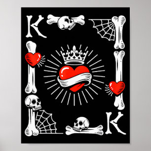 Koning Van Harten Kaart Kostuum Grappig Halloween  Poster