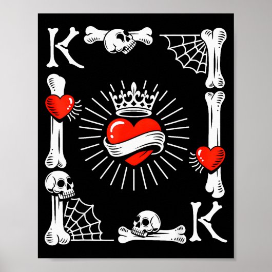 Koning Van Harten Kaart Kostuum Grappig Halloween Poster (Voorkant)