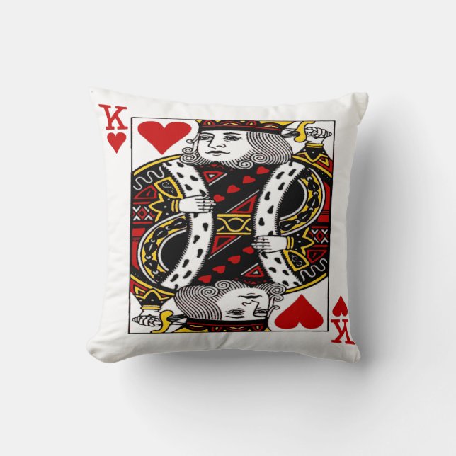 Koning van harten Kaarten Decoratieve Sierkussenne Kussen (Voorkant)