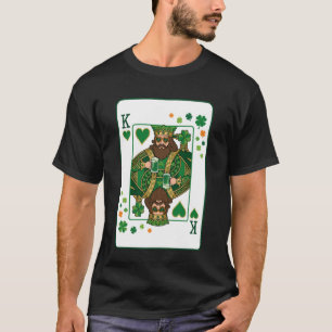 Koning van Harten Klassiek kaartspel Ierse Heilige T-shirt