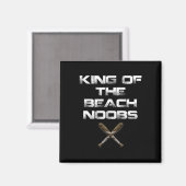 Koning van het Beach Noobs Video Game Shirt Magneet (Voorkant / Achterkant)