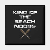 Koning van het Beach Noobs Video Game Shirt Magneet (Voorkant)