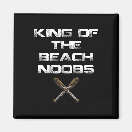 Koning van het Beach Noobs Video Game Shirt Magneet (Voorkant)