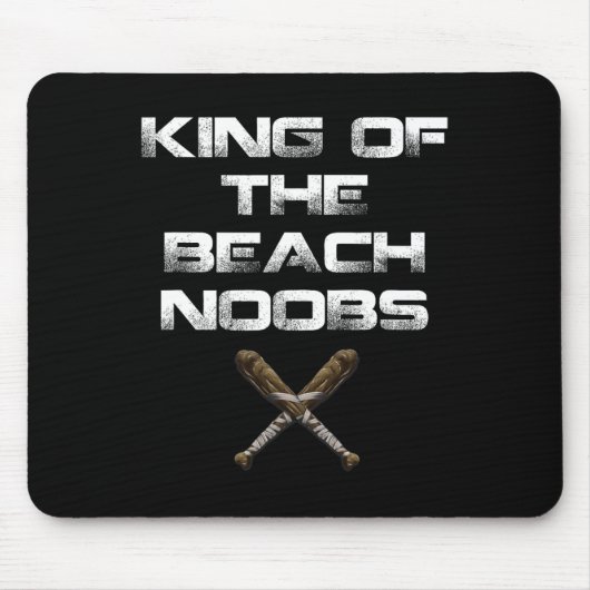 Koning van het Beach Noobs Video Game Shirt Muismat (Voorkant)