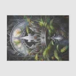 Koning van het bos, zilveren kroon van varens tissuepapier