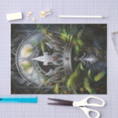 Koning van het bos, zilveren kroon van varens tissuepapier (Craft)