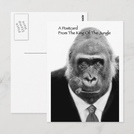 koning van het briefkaart van de oerwoud (Voorkant / Achterkant)