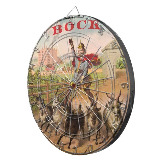 Koning van het Dartboard van Bock Beer Riding Geat Dartbord (Voorkant Rechts)