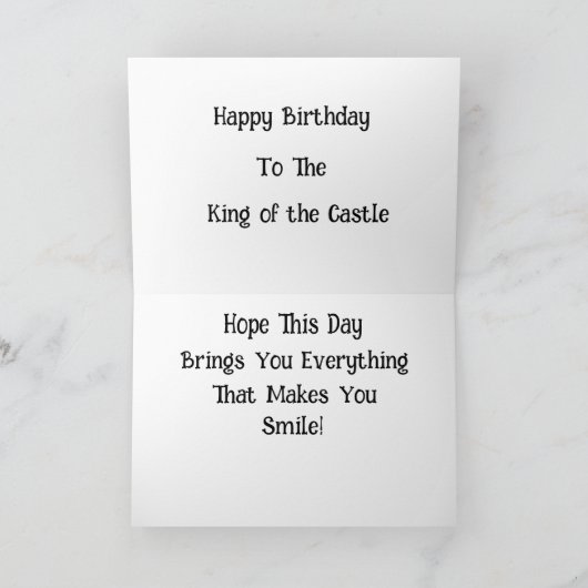 koning van het kasteel van Birthday Kaart (Binnen)