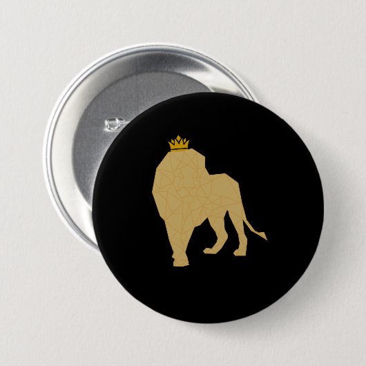 Koning van het Oerwoud Black Gold Ronde Button 7,6 Cm (Voorkant /achterkant)
