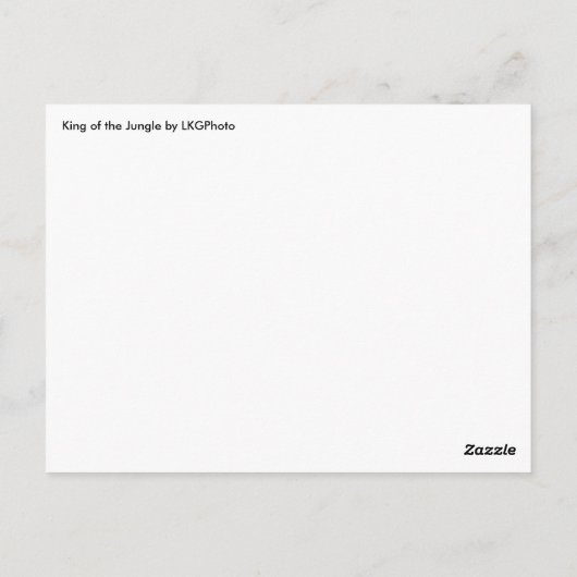 Koning van het Oerwoud Briefkaart (Achterkant)