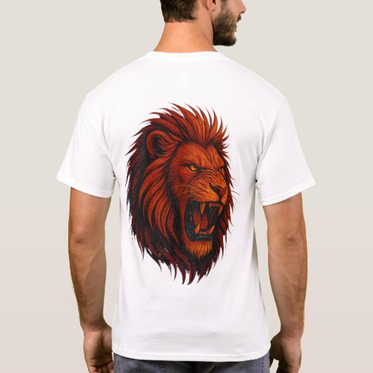 Koning van het Oerwoud – Fearless Neon Lion Roar T-shirt (Achterkant)