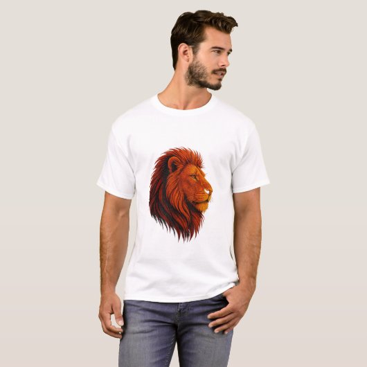 Koning van het Oerwoud – Fearless Neon Lion Roar T-shirt (Voorkant volledig)