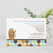Koning van het Oerwoud Lion 5x7 Baby shower Uitnod Kaart (Staand voorkant)