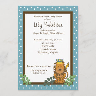 Koning van het Oerwoud Lion Baby shower 5x7 Uitnod Kaart