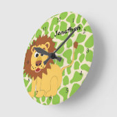 Koning van het Oerwoud/Lion - Gepersonaliseerde wa Ronde Klok (Hoek)