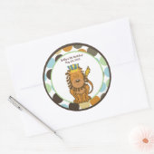 Koning van het Oerwoud Ronde Custom Favor Sticker (Envelop)