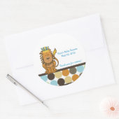 Koning van het Oerwoud Ronde Custom Favor Sticker (Envelop)