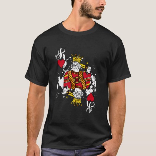 Koning van Hij Spelen Kaarten Halloween Poker kled T-shirt (Voorkant)