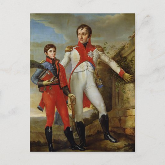 Koning van Holland en kroonprins van Holland Briefkaart (Voorkant)